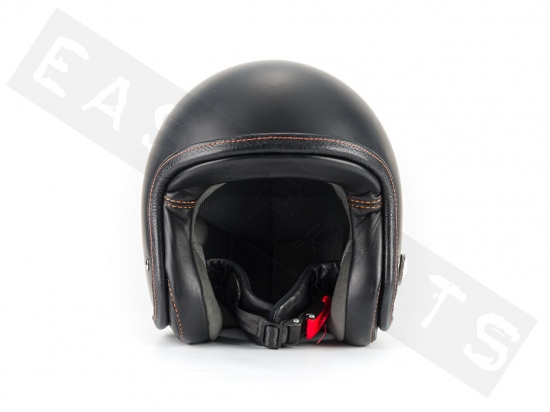 Helmet Jet BARUFFALDI Zar Vintage Black (orange stitching)